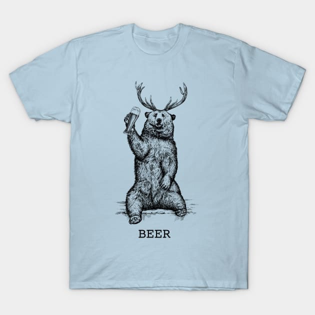 Bear + Deer = Beer T-Shirt by N8I